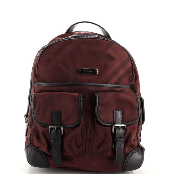 Burberry Rucksack Backpack Nylon with Leather Medium Purple - Picture 1 of 7